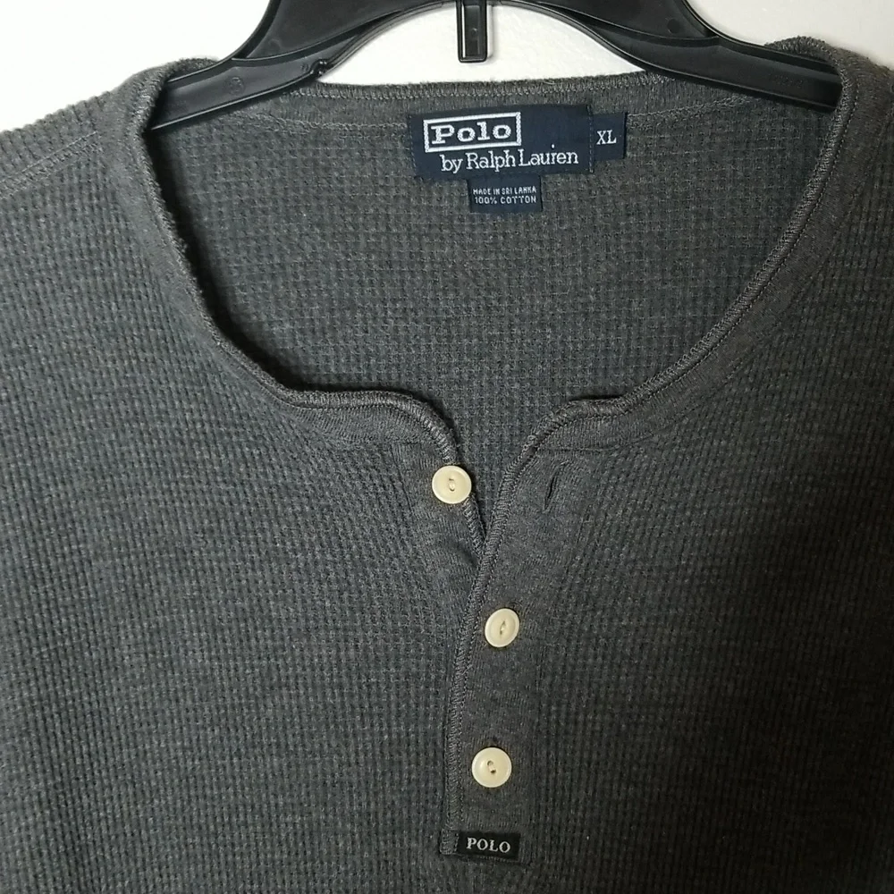 Polo Ralph Lauren Men’s Gray Long Sleeve Henley Shirt Sz XL